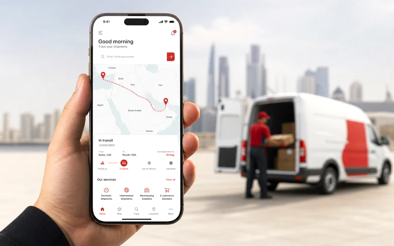 Aramex inspired courier delivery app preview