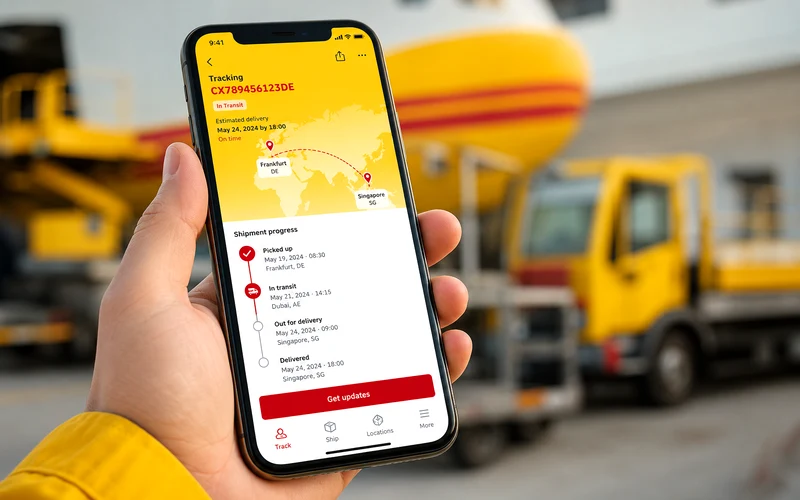 DHL inspired courier delivery app preview