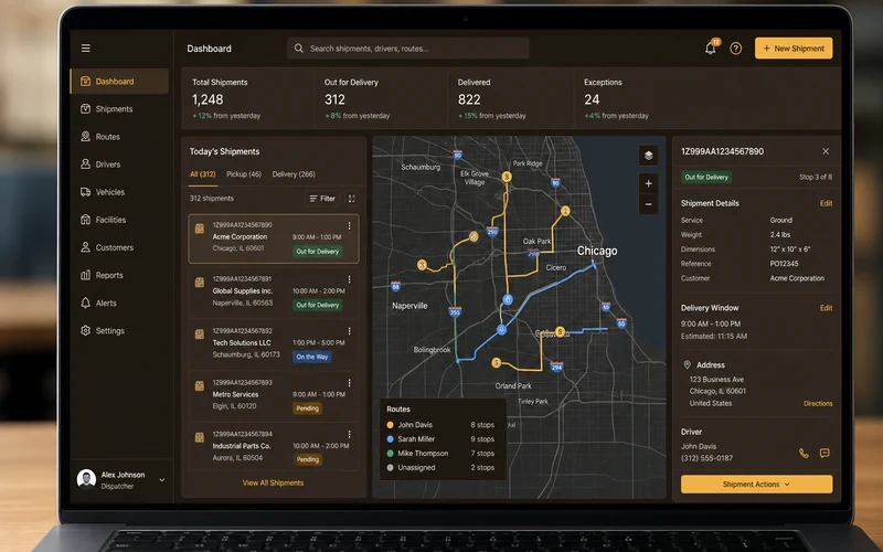 UPS inspired courier delivery app preview