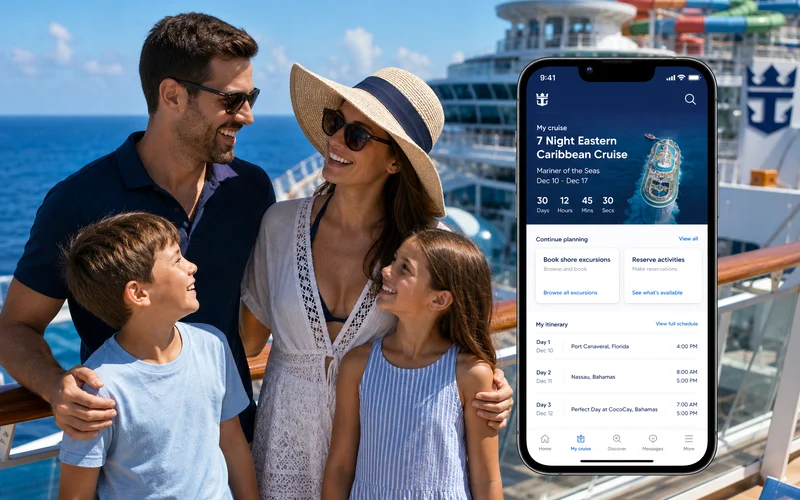 Royal Caribbean inspired cruise booking app preview