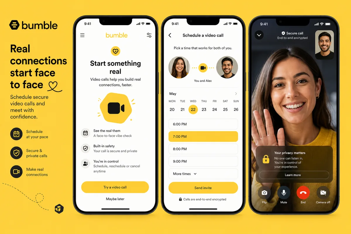 Bumble inspired video dating app preview