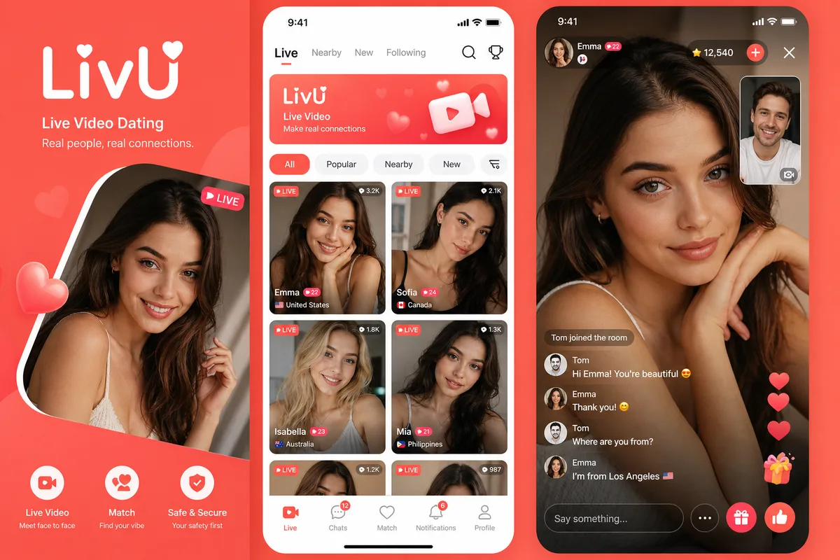 LivU inspired video dating app preview