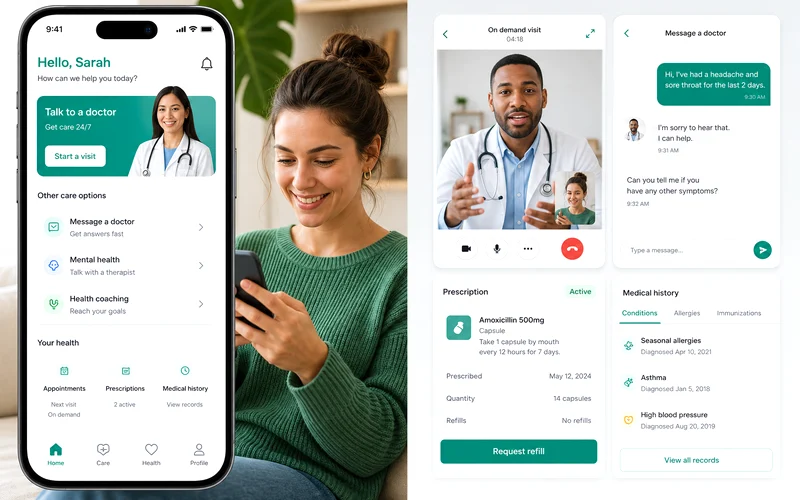 MDLIVE inspired doctor on demand app preview