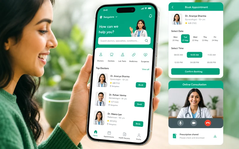 Practo inspired doctor on demand app preview