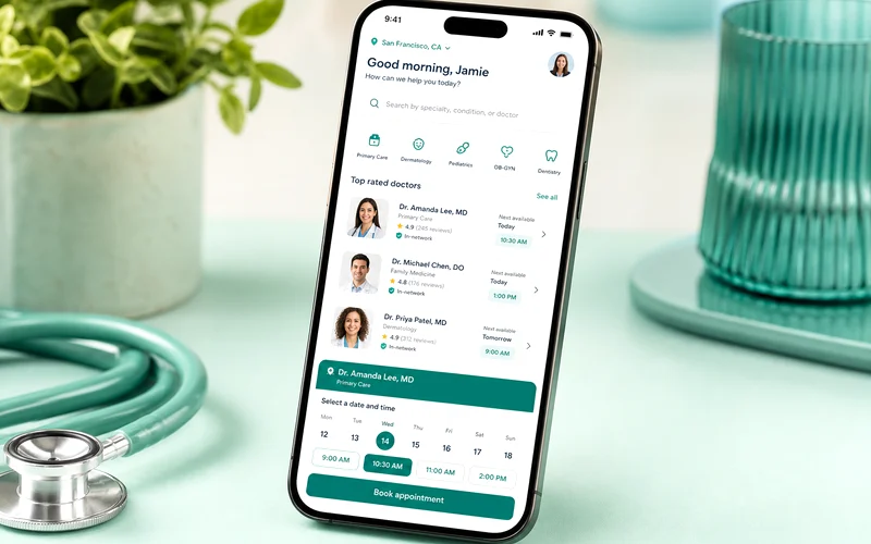 Zocdoc inspired doctor on demand app preview