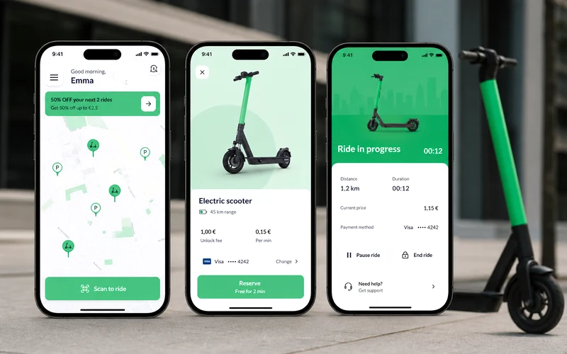 Bolt inspired eScooter app preview
