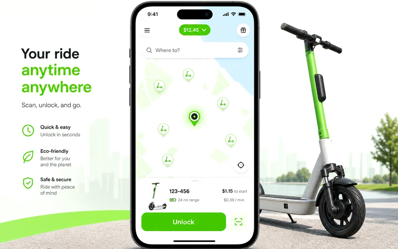 Lime inspired eScooter app preview