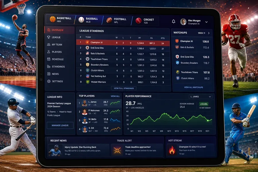 ESPN Fantasy inspired fantasy sports app preview