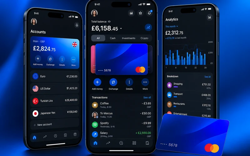 Revolut inspired fintech app preview