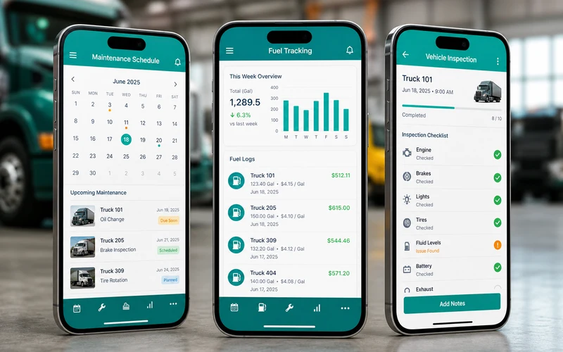 Fleetio inspired fleet management app preview