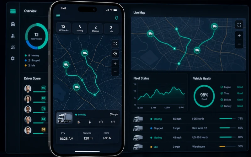 Samsara inspired fleet management app preview