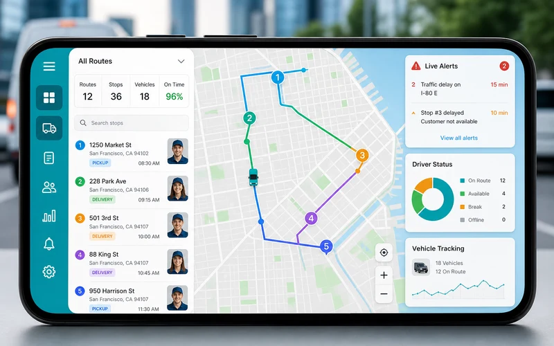 Verizon Connect inspired fleet management app preview