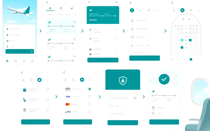 Cleartrip inspired flight booking app preview