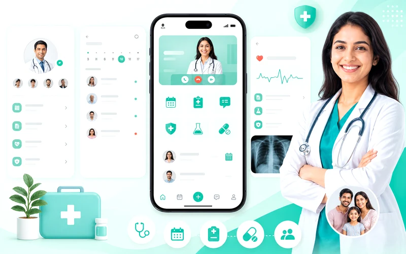 Practo inspired healthcare app preview