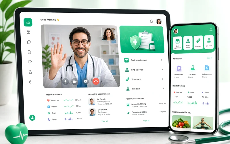 Vezeeta inspired healthcare app preview
