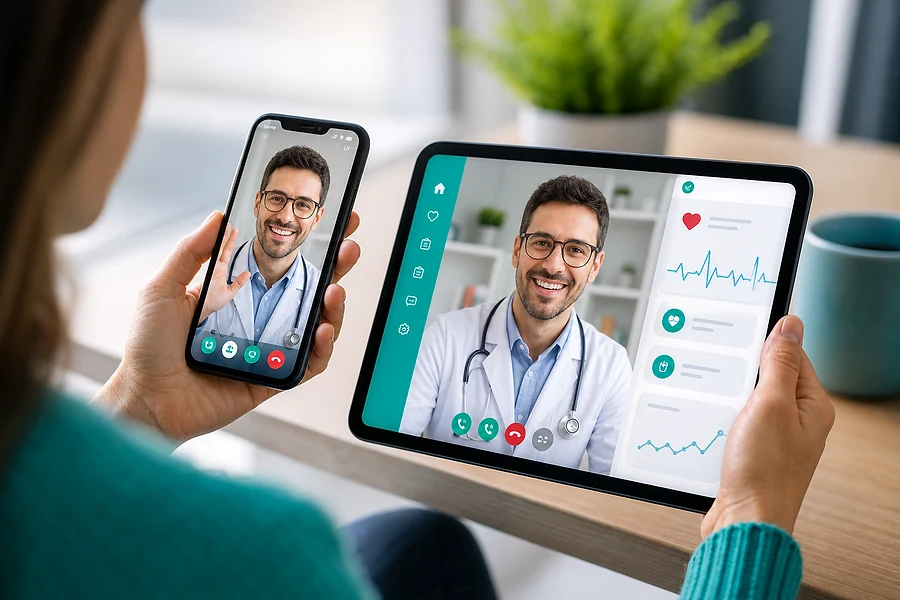 Telemedicine app with virtual consultations secure video appointments and e-prescriptions