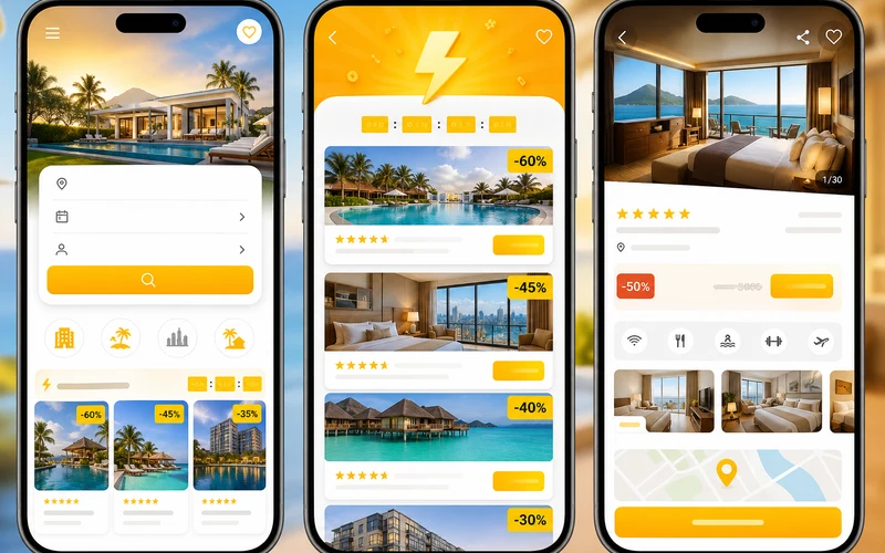 Agoda inspired hotel booking app preview