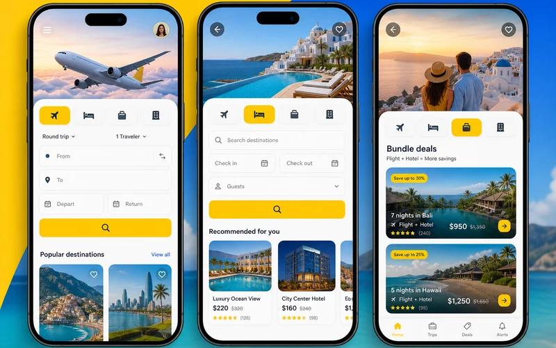Expedia inspired hotel booking app preview
