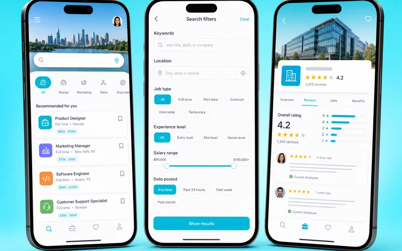 Indeed inspired job portal app preview