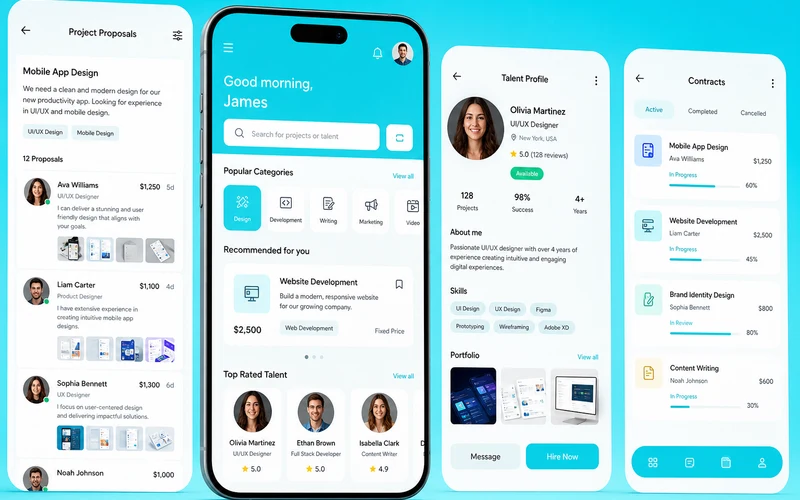 Upwork inspired job portal app preview