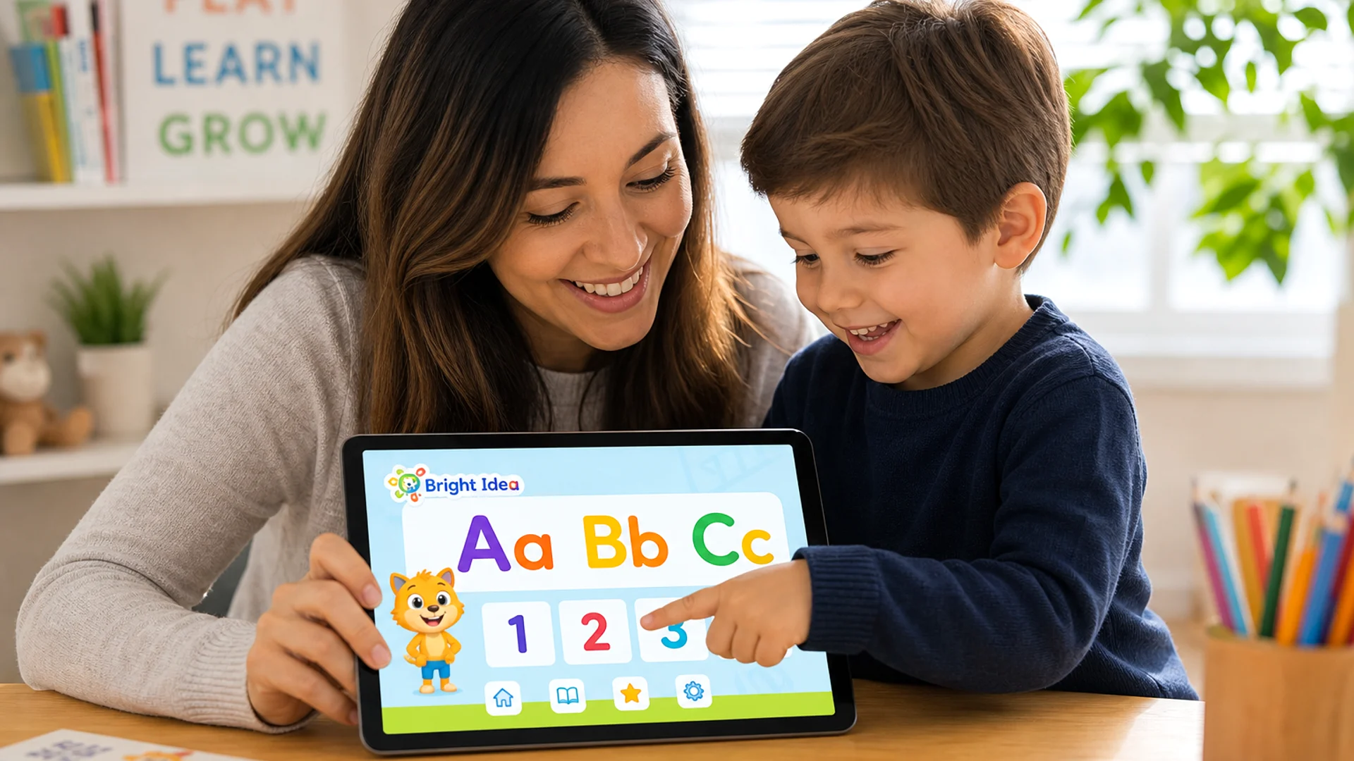 Kids learning app concept with interactive lessons gamification and educational platform operations background