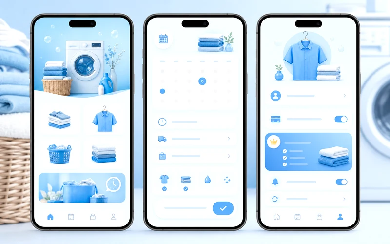 Cleanly inspired laundry app preview