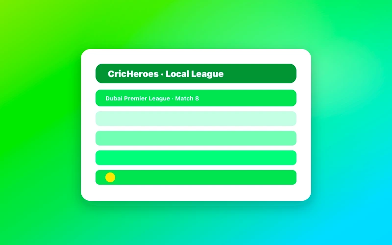 CricHeroes inspired live cricket score app preview
