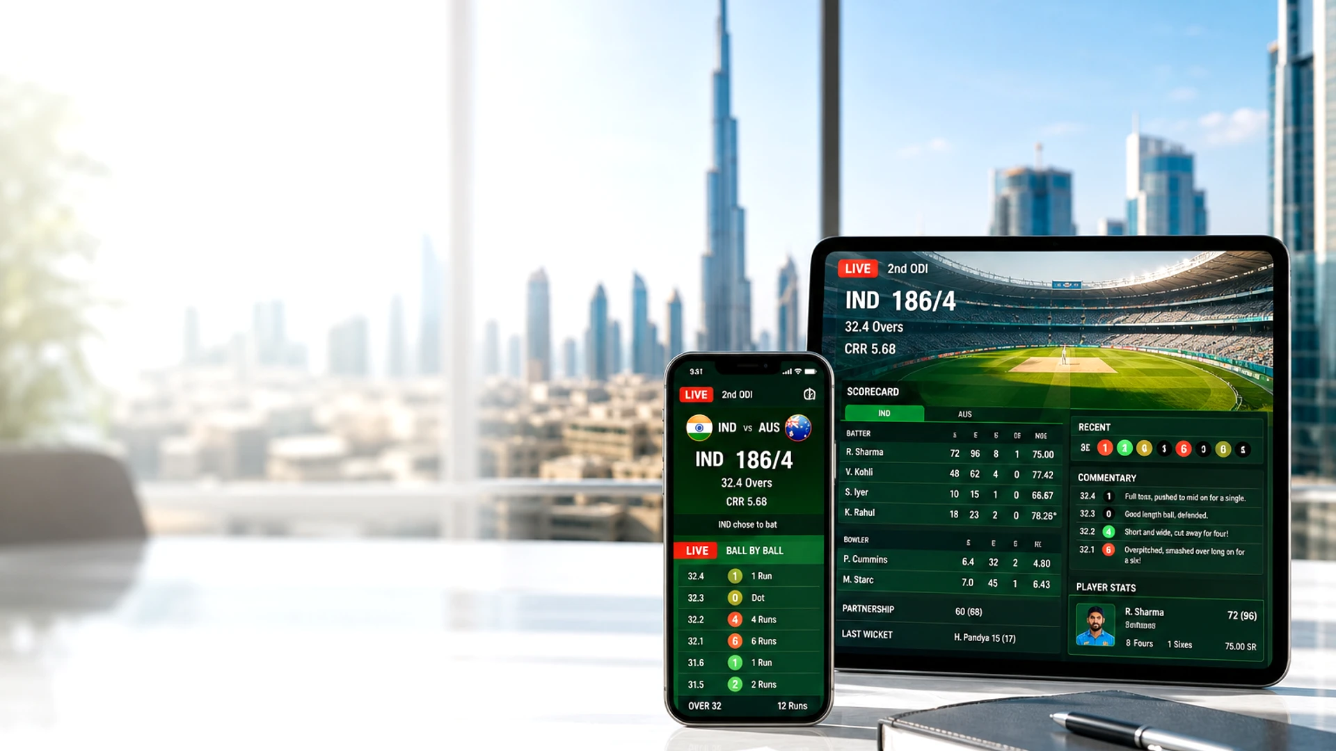 Live cricket score app development company in Dubai UAE building real time cricket scoring platforms with ball by ball updates