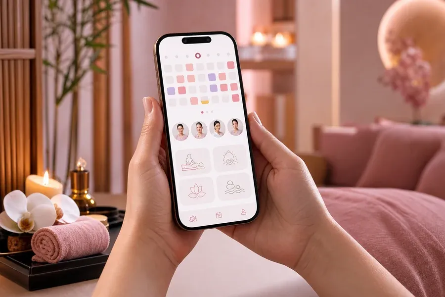 Massage booking app development with service discovery appointment booking payments and booking tracking