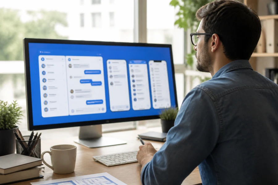 Custom messaging app with private chats group conversations and multimedia sharing