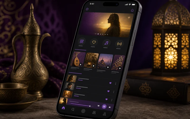 Anghami inspired music streaming app preview