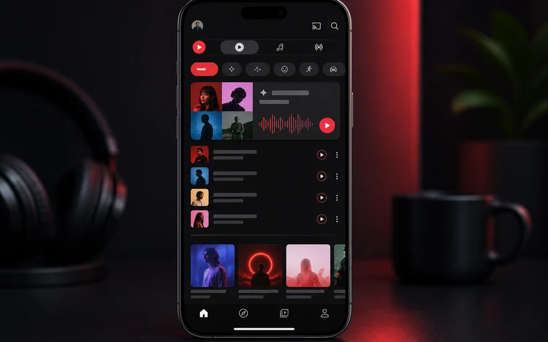 YouTube Music inspired music streaming app preview