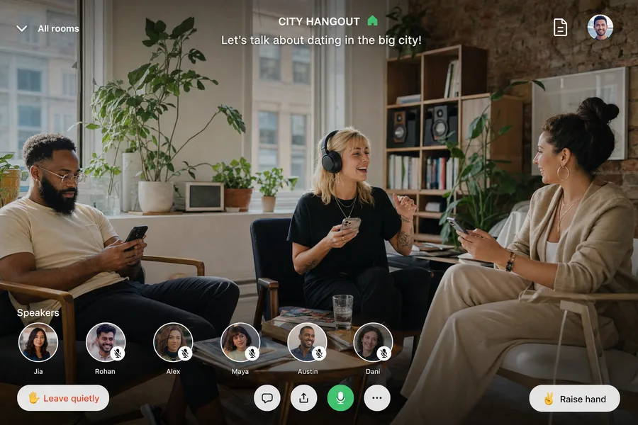 Clubhouse inspired podcast app preview