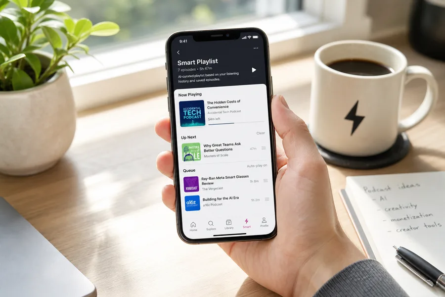 Pocket Casts inspired podcast app preview