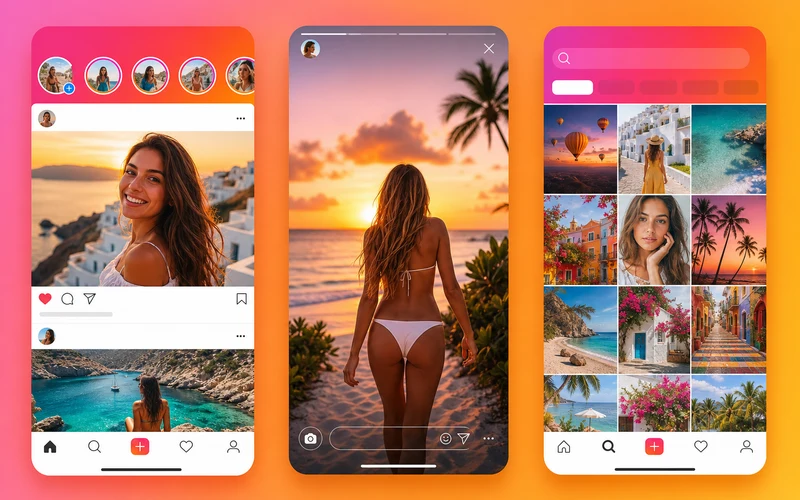 Instagram inspired social media app preview
