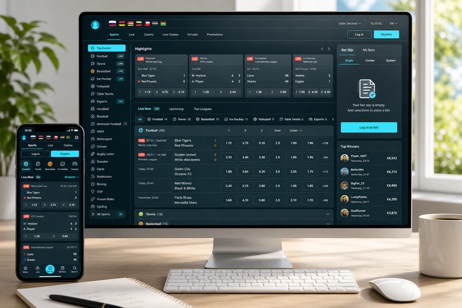 1xBet inspired sports betting app preview