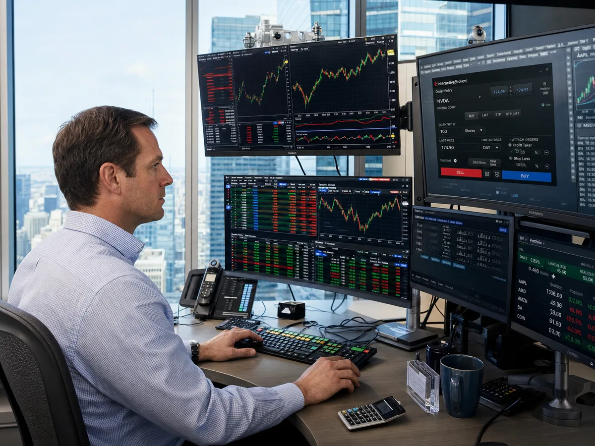 Interactive Brokers inspired stock trading app preview