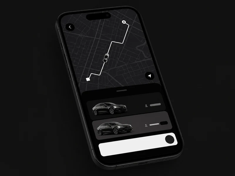 Uber inspired taxi booking app preview