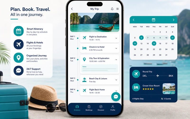 Musafir inspired travel app preview