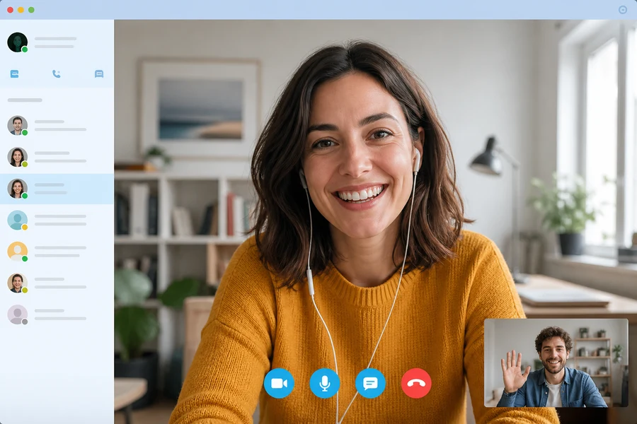 Skype inspired video conferencing app preview