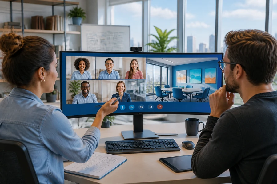Custom video conferencing app with HD video calling screen sharing and enterprise collaboration tools