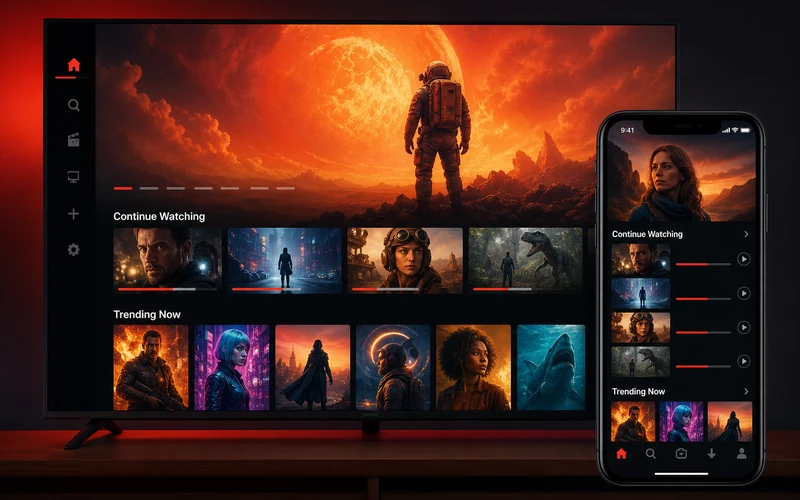 Netflix inspired video streaming app preview