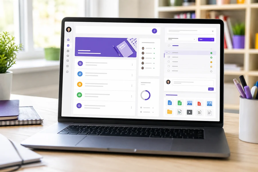 Google Classroom inspired virtual classroom software preview