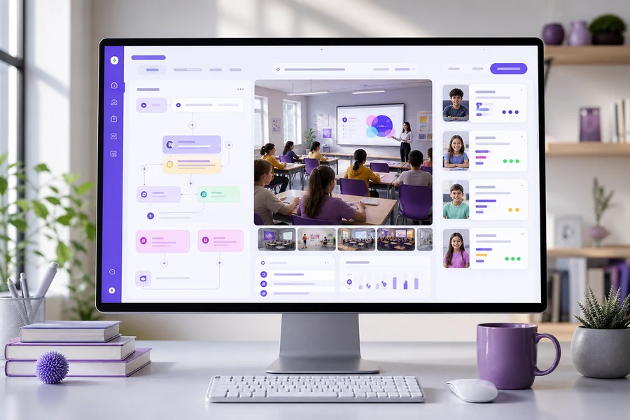Custom virtual classroom software for institutional learning requirements
