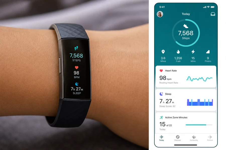 Fitbit inspired wearable app preview
