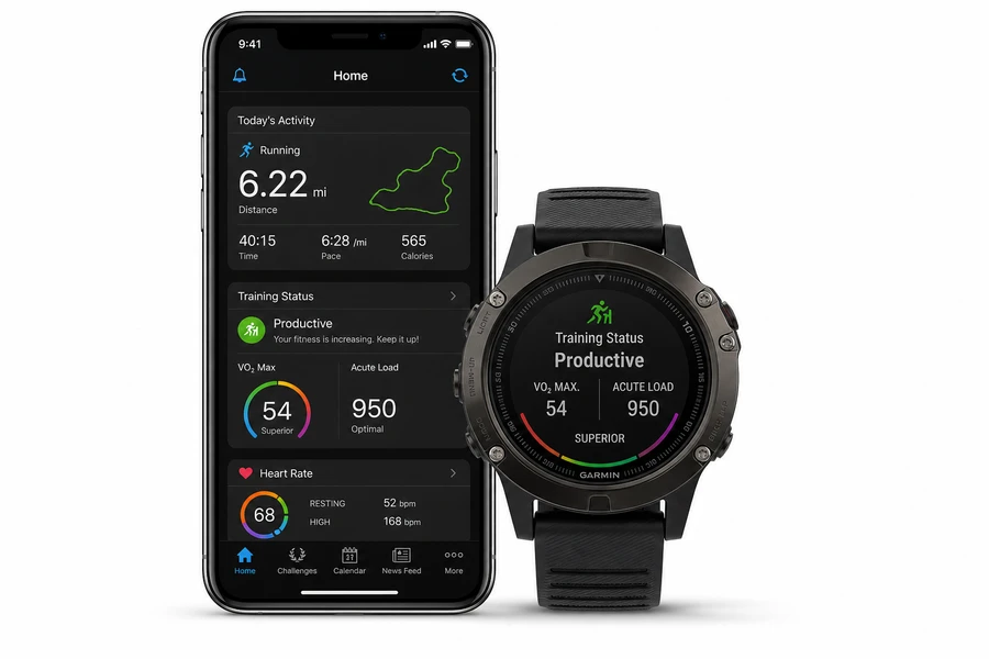 Garmin Connect inspired wearable app preview