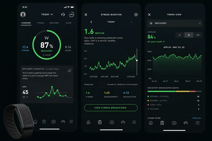 WHOOP inspired wearable app preview