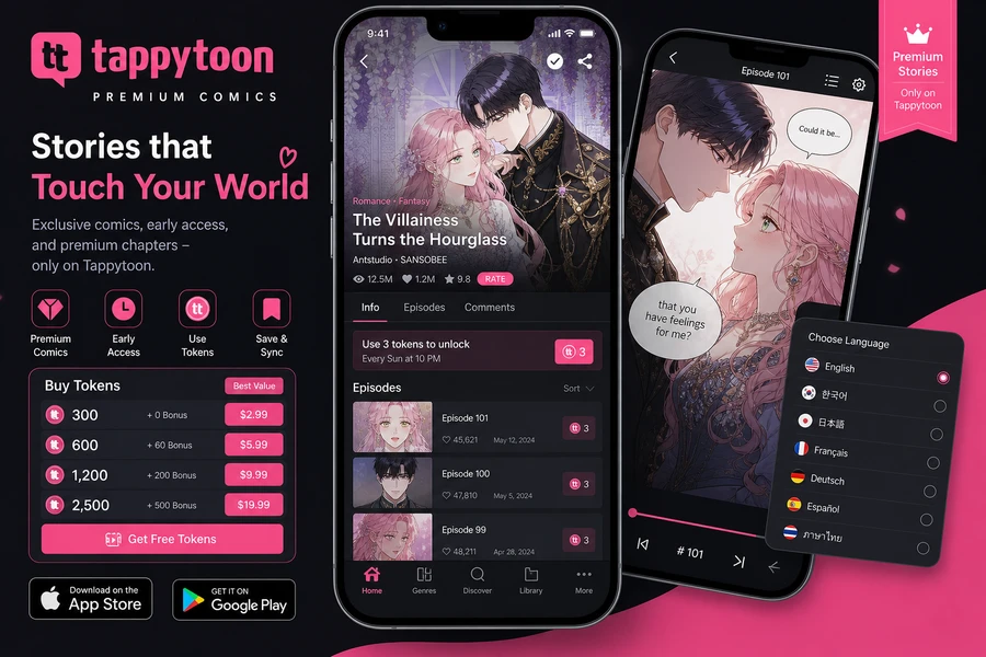 Tappytoon inspired web comic app preview