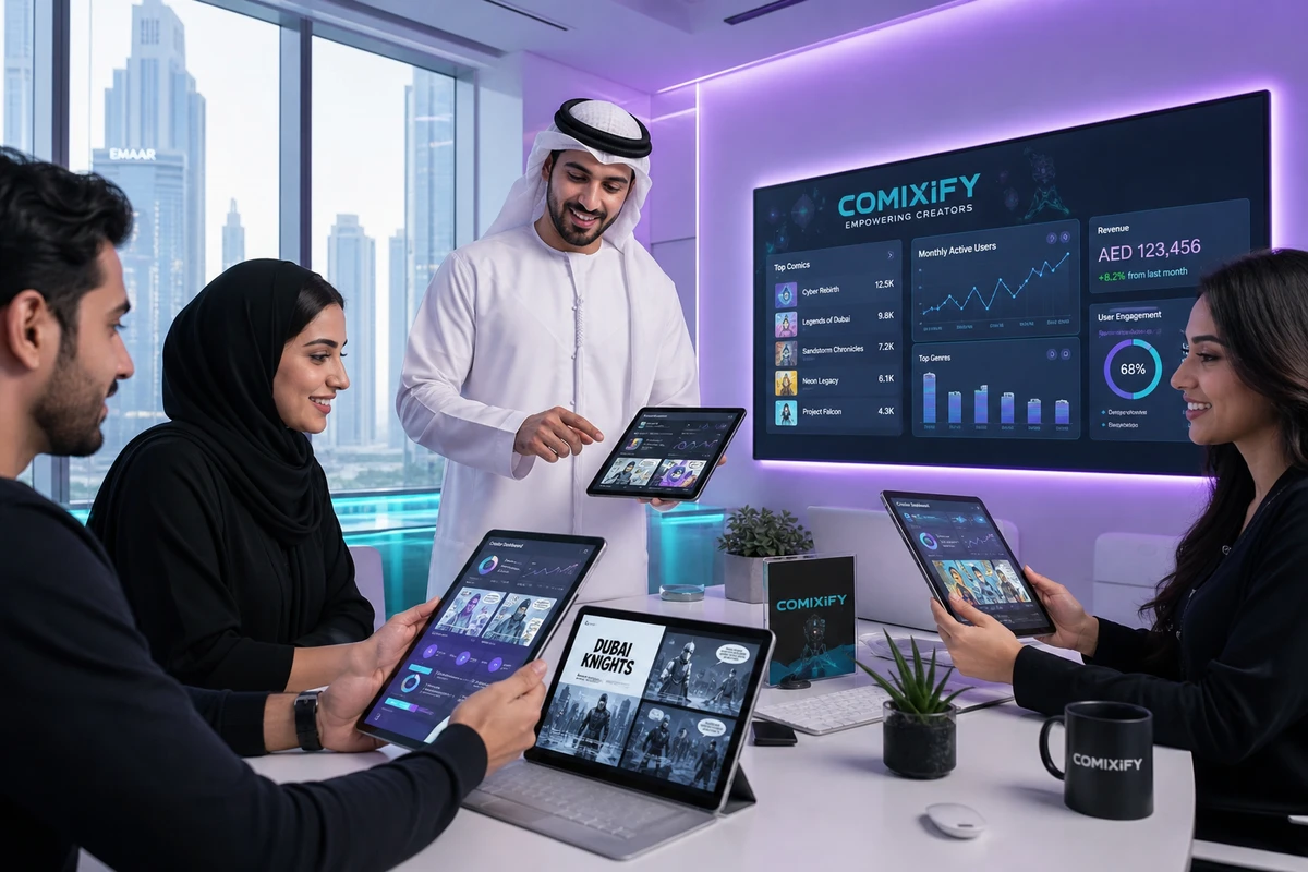 Dubai based web comic app development team building digital storytelling and creator publishing platforms