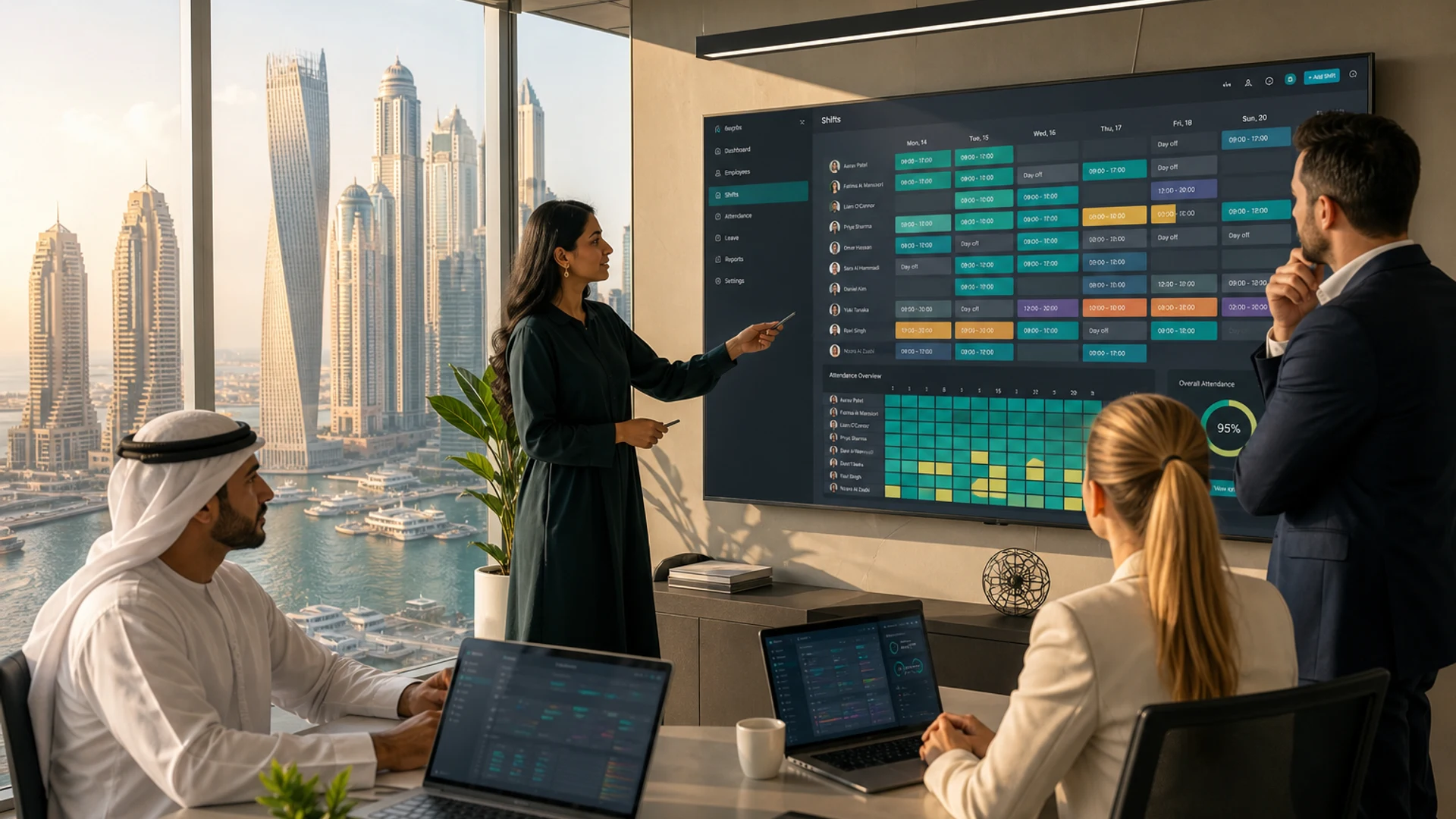 Workforce management software development company in Dubai UAE building employee scheduling attendance payroll and HR automation platforms